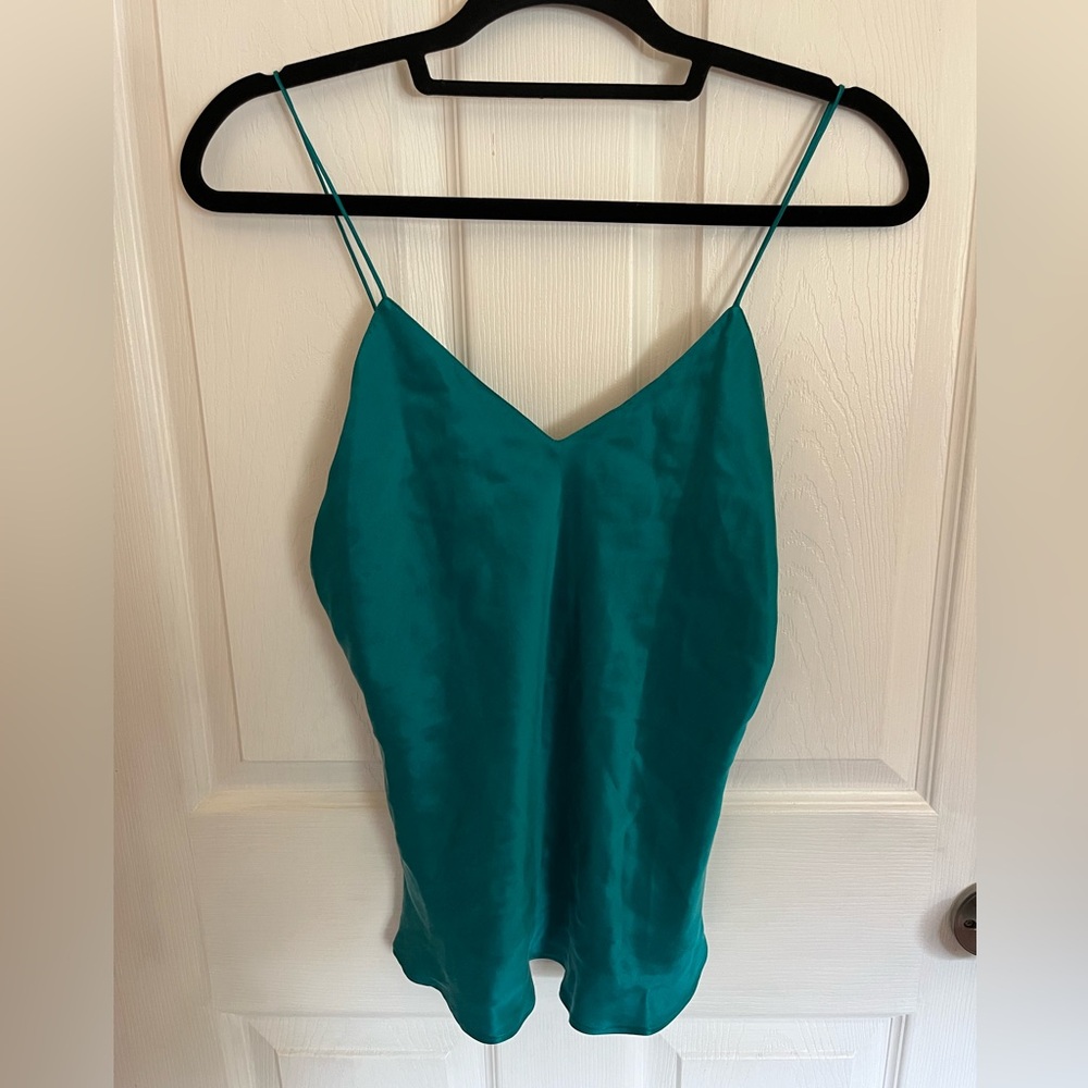 Beautiful turquoise 100% silk vintage cami